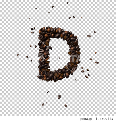 Coffee text typeface out of coffee isolated the character D Coffee text typeface out of coffee isolated the character D 107309113