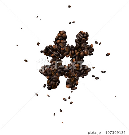 Coffee text typeface out of coffee isolated the character hashtag Coffee text typeface out of coffee isolated the character hashtag 107309125