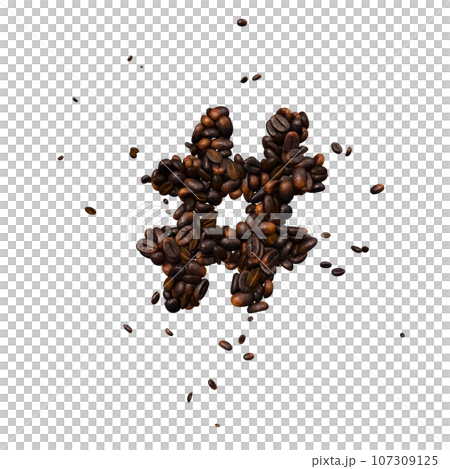 Coffee text typeface out of coffee isolated the character hashtag Coffee text typeface out of coffee isolated the character hashtag 107309125