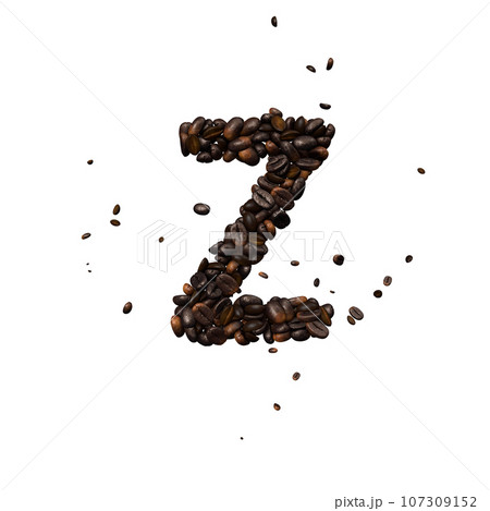 Coffee text typeface out of coffee isolated the character  Z 107309152