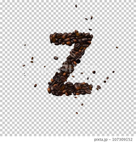 Coffee text typeface out of coffee isolated the character  Z 107309152