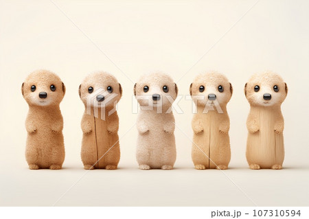 コルクでできたミーアキャット(3D) コルクでできたミーアキャット(3D) 107310594