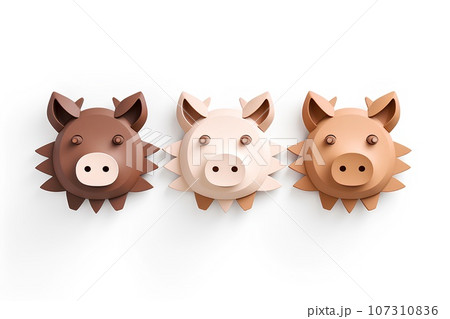 コルクでできたイノシシ(3D) コルクでできたイノシシ(3D) 107310836