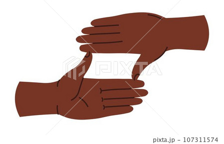 Gesture of hands making square shape, vectors 107311574