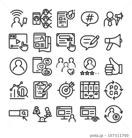 インフルエンサー マーケティング アイコン セット インフルエンサー マーケティング アイコン セット 107311700