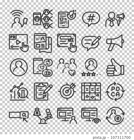 インフルエンサー マーケティング アイコン セット インフルエンサー マーケティング アイコン セット 107311700