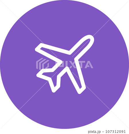 Simply rounded color technology idea icon. 107312091