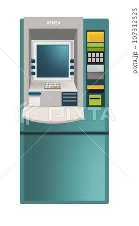 Automated teller machine or bank cashpoint vector 107312525