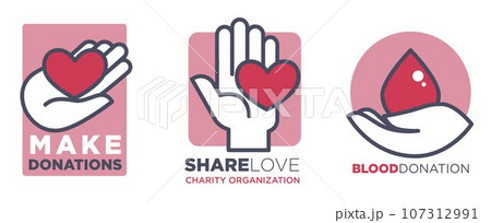 Make donation and share love, charity volunteering 107312991