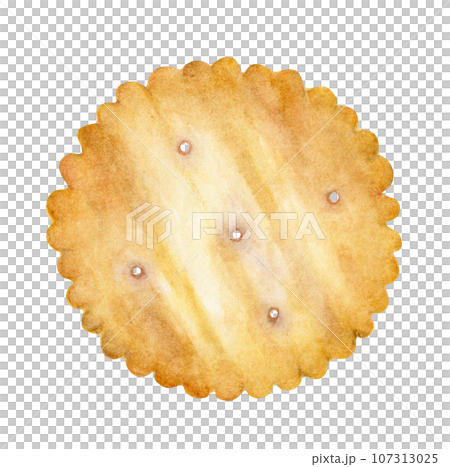 Cracker. Watercolor illustration, food drawing in vintage style 107313025