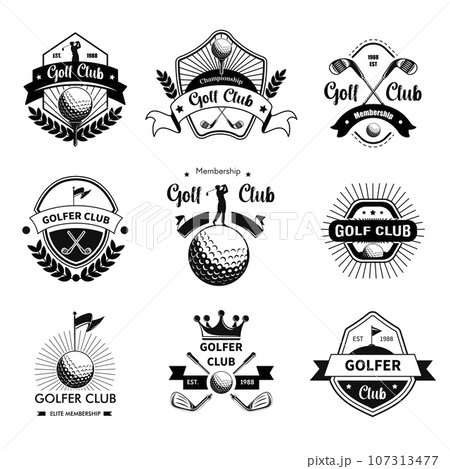 Golf club logotype, golfers community vectors 107313477