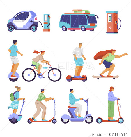 Eco transport and means of communication vector Eco transport and means of communication vector 107313514
