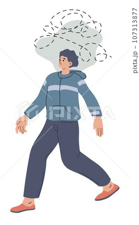 Alcoholic personage with haze in mind, vector Alcoholic personage with haze in mind, vector 107313877
