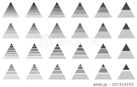 三角形のピラミッド型ヒエラルキー階層のベクターイラストのセット 三角形のピラミッド型ヒエラルキー階層のベクターイラストのセット 107314355