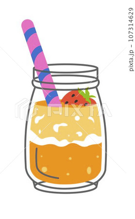Cocktail with orange juice and strawberries vector 107314629