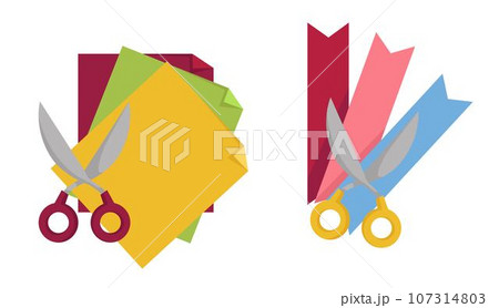 Crafts and handmade objects of paper cut vector 107314803