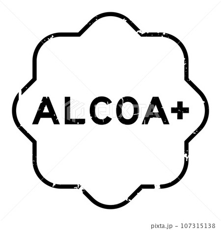 Grunge black ALCOA (Abbreviation of Attributable, Legible, Contemporaneous, Original and Accurate) plus word rubber seal stamp on white background 107315138