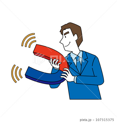 磁石で引き寄せる男性 107315375