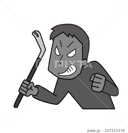 バールを持った悪意のある男性 107315376