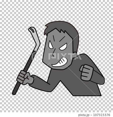 バールを持った悪意のある男性 107315376