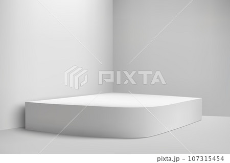 3d realistic empty stage on show room background. 107315454