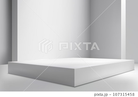 3d realistic empty stage on show room background. 107315458
