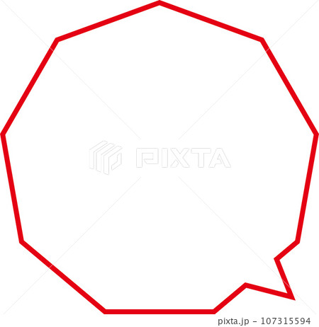 多角形吹き出し赤 多角形吹き出し赤 107315594