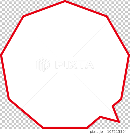 多邊形語音氣泡紅色 多邊形語音氣泡紅色 107315594