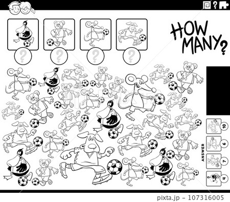 how many cartoon animals playing soccer game coloring page 107316005