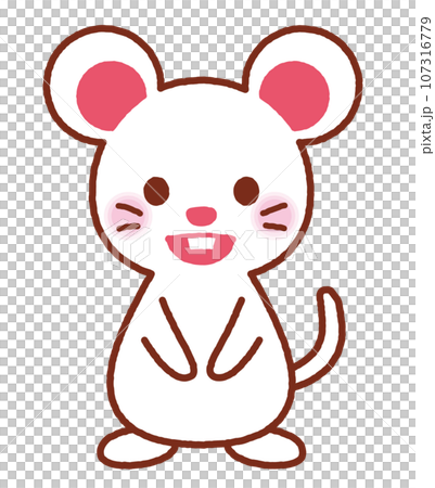 老鼠紅白相間的微笑 107316779