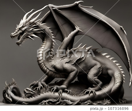 神々しいドラゴン、昇竜 107316896