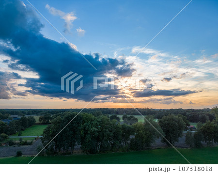Aerial Landscape Marvel: Sunrise-Sunset Splendor 107318018