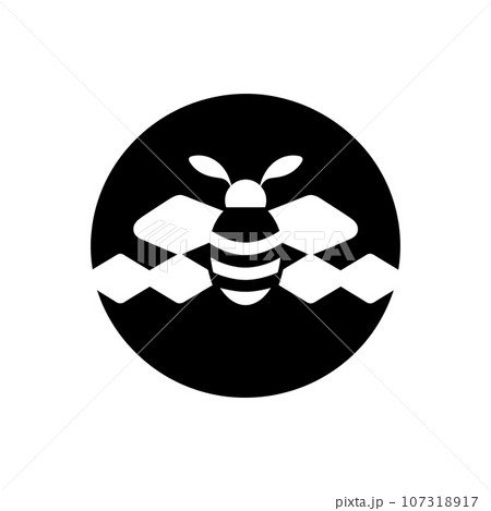 Bees and honeycomb icon 107318917