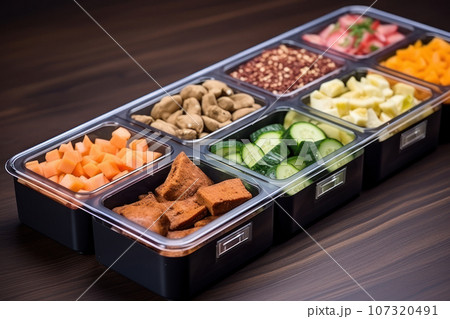 Open lunchbox closeup Open lunchbox closeup 107320491