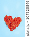 Concept of Valentine's Day, love. Red heart on a blue background 107320846