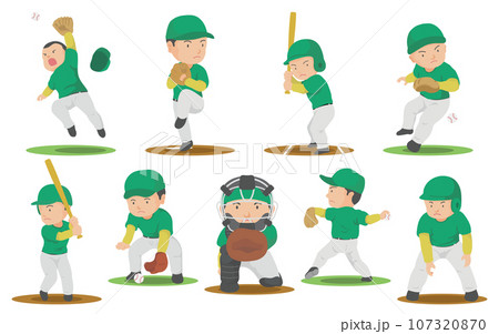 野球選手のイラストセット 野球選手のイラストセット 107320870