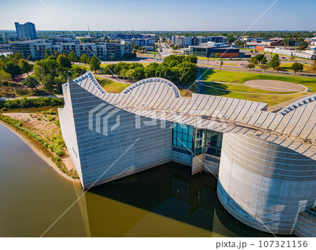Sunny aerial view of the Exploration Place 107321156