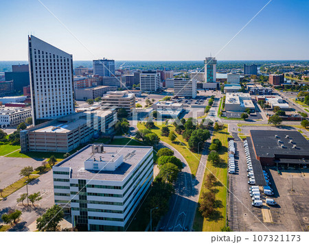 Aerial view of the Witchita cityscape Aerial view of the Witchita cityscape 107321173