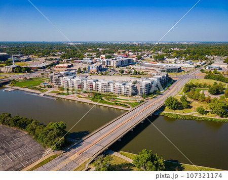 Aerial view of the Witchita cityscape Aerial view of the Witchita cityscape 107321174