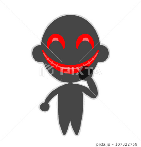 企み笑う黒い人物のシルエットのイラスト 107322759