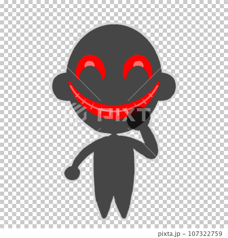 企み笑う黒い人物のシルエットのイラスト 107322759