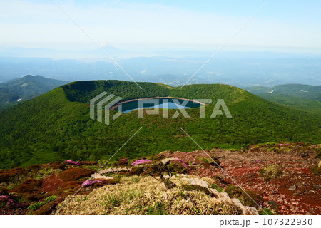 春の大浪池に続く登山道の景色 春の大浪池に続く登山道の景色 107322930