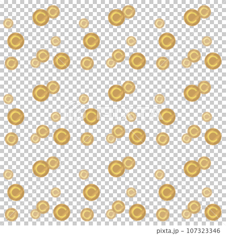 コインが降り注ぐシームレス背景イラスト 107323346
