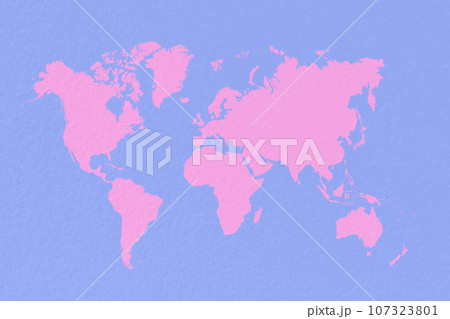 map world on pastel pink background 107323801