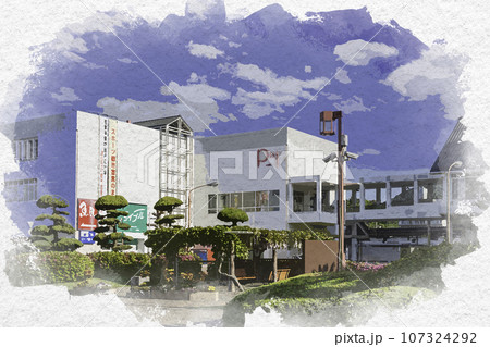 水彩画風 JR播州赤穂駅 プラット赤穂 兵庫県赤穂市 水彩画風 JR播州赤穂駅 プラット赤穂 兵庫県赤穂市 107324292
