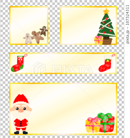 Shining decorative frame with Christmas illustration Shining decorative frame with Christmas illustration 107324311