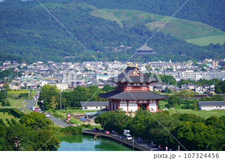 古都一望・平城宮跡大極殿・若草山・東大寺・二月堂 古都一望・平城宮跡大極殿・若草山・東大寺・二月堂 107324456