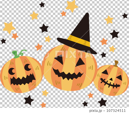 Halloween decoration decoration October autumn pumpkin jack-o-lantern hand-drawn cute illustration material 107324511