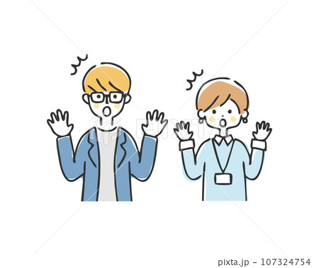 驚くビジネスパーソンのイラスト 驚くビジネスパーソンのイラスト 107324754
