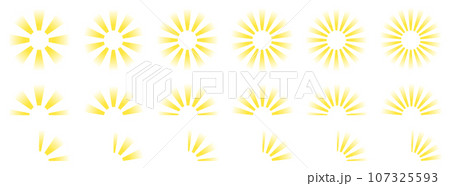 サンバーストのベクターイラストセット 107325593